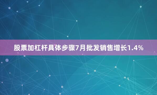 股票加杠杆具体步骤　　7月批发销售增长1.4%