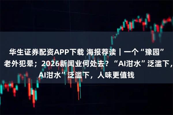 华生证券配资APP下载 海报荐读｜一个“豫园”两个英文名，老外犯晕；2026新闻业何处去？“AI泔水”泛滥下，人味更值钱